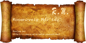 Rosenzveig Máté névjegykártya